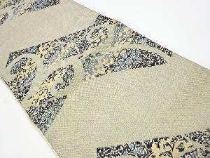 アンティーク　服部織物製　古今織　草葉模様織出し袋帯（材料）